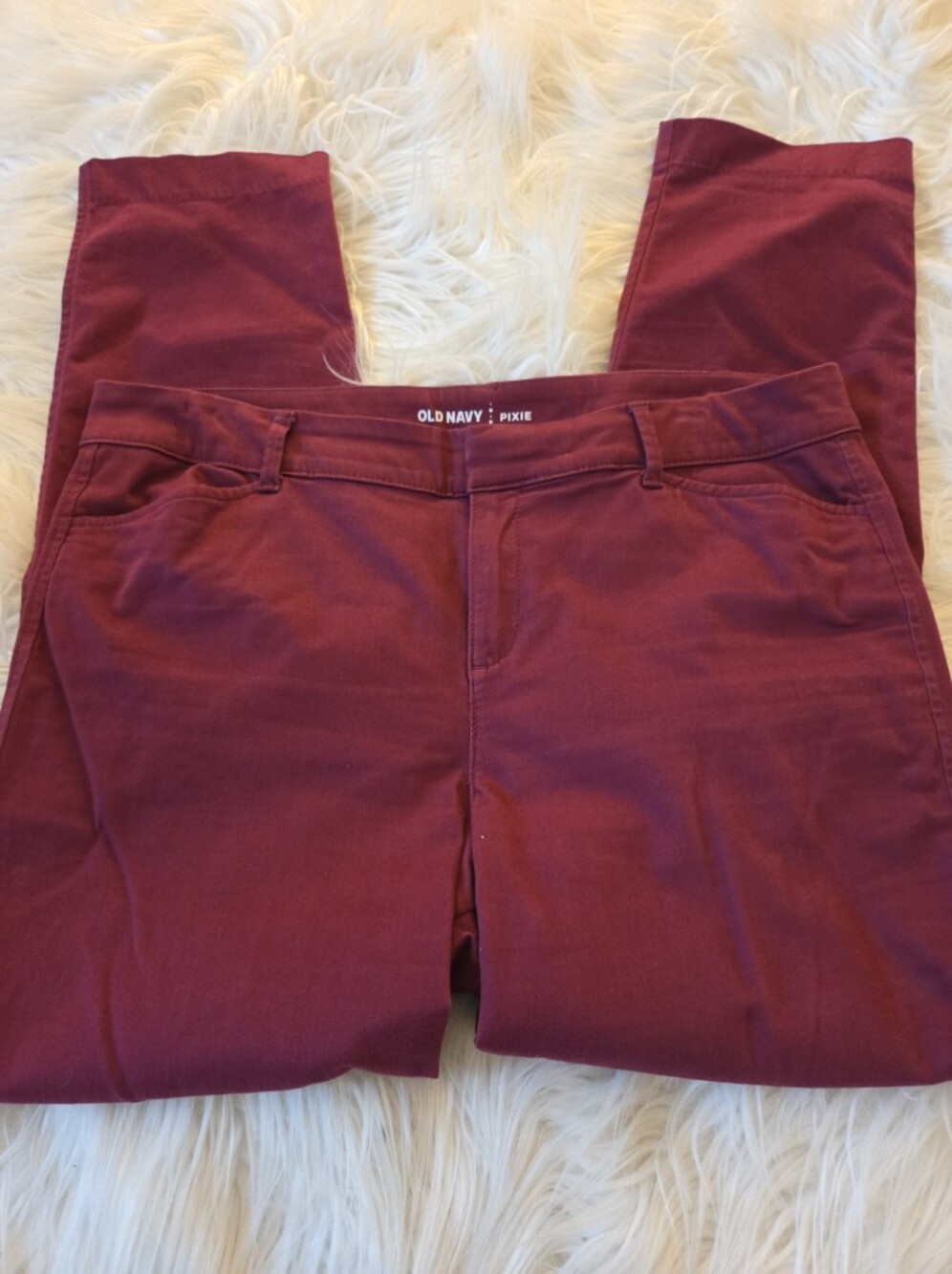 Old Navy Pixie Cranberry Color Ankle Length Pants